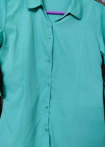 Mint Green Button-Down Shirt