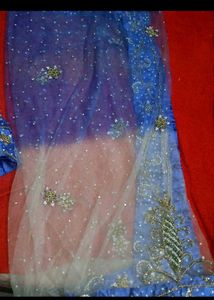 Elegant Blue &amp; White Lehenga Set
