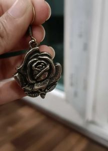 Vintage Silver Rose Earrings