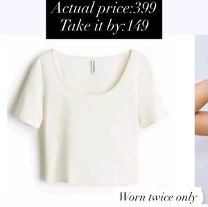 h&amp;m white top