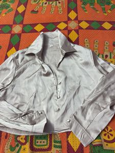 Silky Grey Crop Top