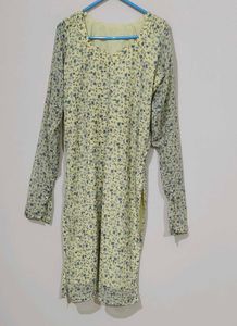 Floral Butter Yellow Kurti