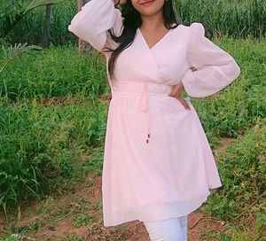 Pink Wrap Mini Dress