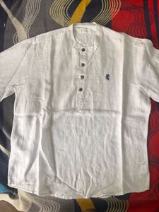 White Linen Redtape Short Kurta Cum Shirt