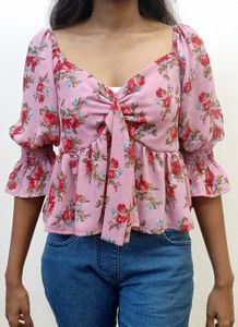 Floral Print Peplum Top