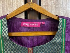 Rang Manch Silk Kurta (L)