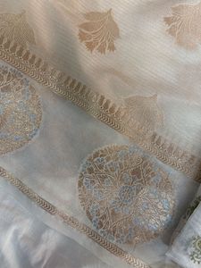 Banarasi White Zari Suit