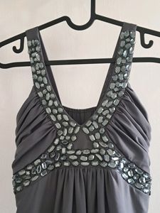 Embellished Party Dress (Grey)