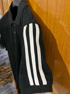 ADIDAS 3 STRIPES BLACK POLO TSHIRT S(38)