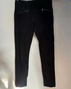 Black Zipper Detail Pants