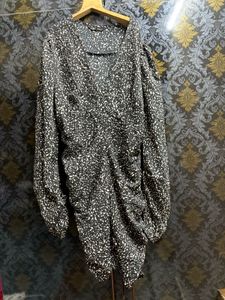 Chic Speckled Ruched Mini Dress