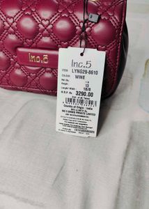 INC.5 Women Wine Quilted Sling Bag