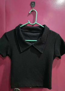 Women's Black Crop Top
