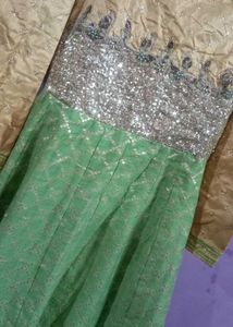 Elegant Party Wear Gown Banarsi