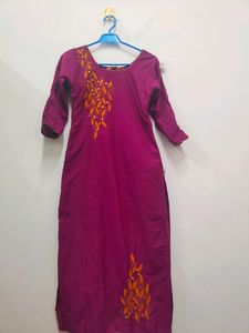 Purple Kurti &amp; Avaasa Mustard  Leggings Set