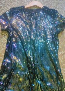 Beautiful Black Sequence Work Dress Party Wear