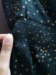 Black Strapped Polka-dot Dress