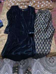 Elegant Velvet Kurta Set