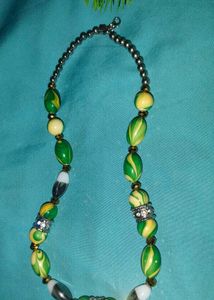 Green & Yellow Beaded Necklace