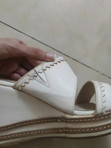 Bata Insolia white wedges heels platforms slides size 38