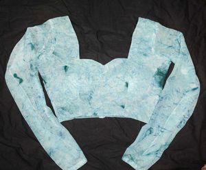 Elegant Blue Tie-Dye Saree