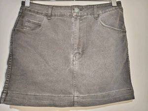 Gray Denim Mini Skirt 28"-30" Streachable