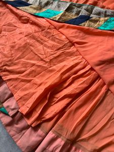 Fit and Flare Coral orange ethnic gown