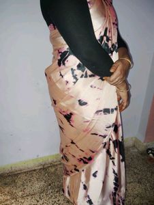 satin saree with black blouse