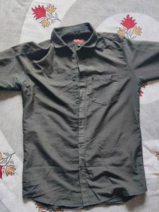 Olive Green Button-Down Shirt