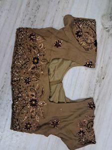 Brown Saree with Embellishments