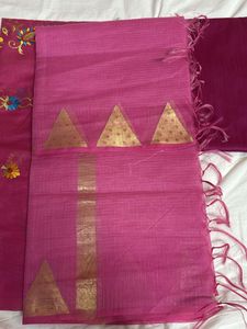 Pink Embroidered Banarasi Suit Set