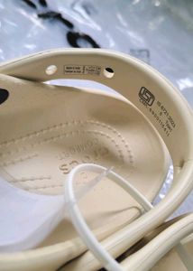 Beige Platform Crocs