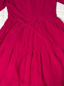 GEOGRETTE DARK PINK MAXI DRESS