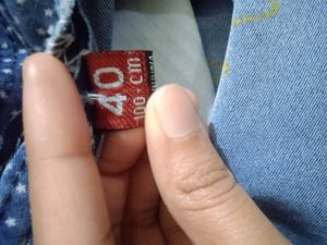 Blue Polka Dot Denim Jeans