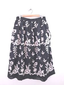 Floral Embroidered Midi Skirt