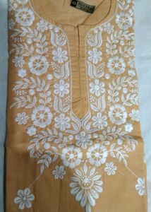 Yellow Embroidered Kurti