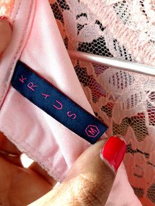 Elegant Pink Lace Top