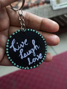 Two Hand-Painted Mandala Keychain