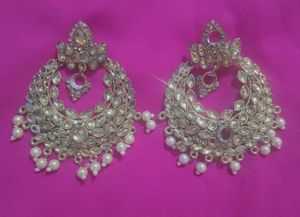 Golden Tone Stone Earring N Tikka