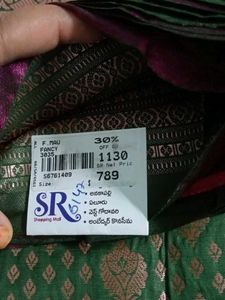Silk Saree - Pink &amp; Olive Green
