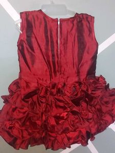 Red Ruffled Party Dress