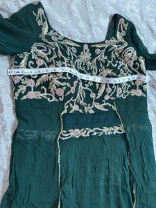 Emerald Green Embroidered Gown
