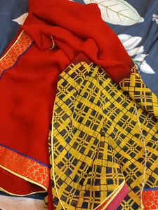 Red colour designer georgette saree
