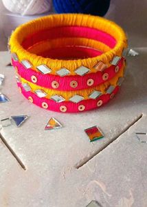 Handcrafted Thread Bangles 💕💛