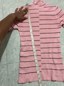 Baby pink Sweater T Shirt For Women