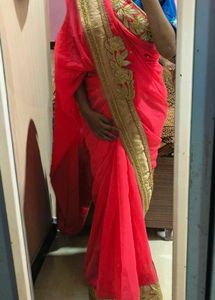 New Sari With Fall Done