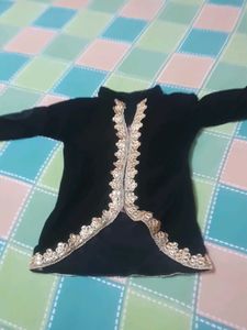Black and Golden  Lehnga For Baby Girl