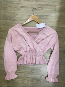 Pink Ruffle Hem Top - Bust 32