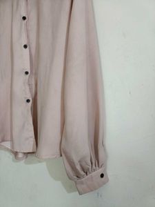 Pearl Pink Silk Satin Shirt