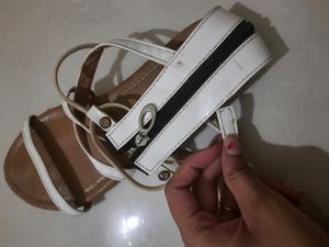 Comfortable Lace Up White Sandals